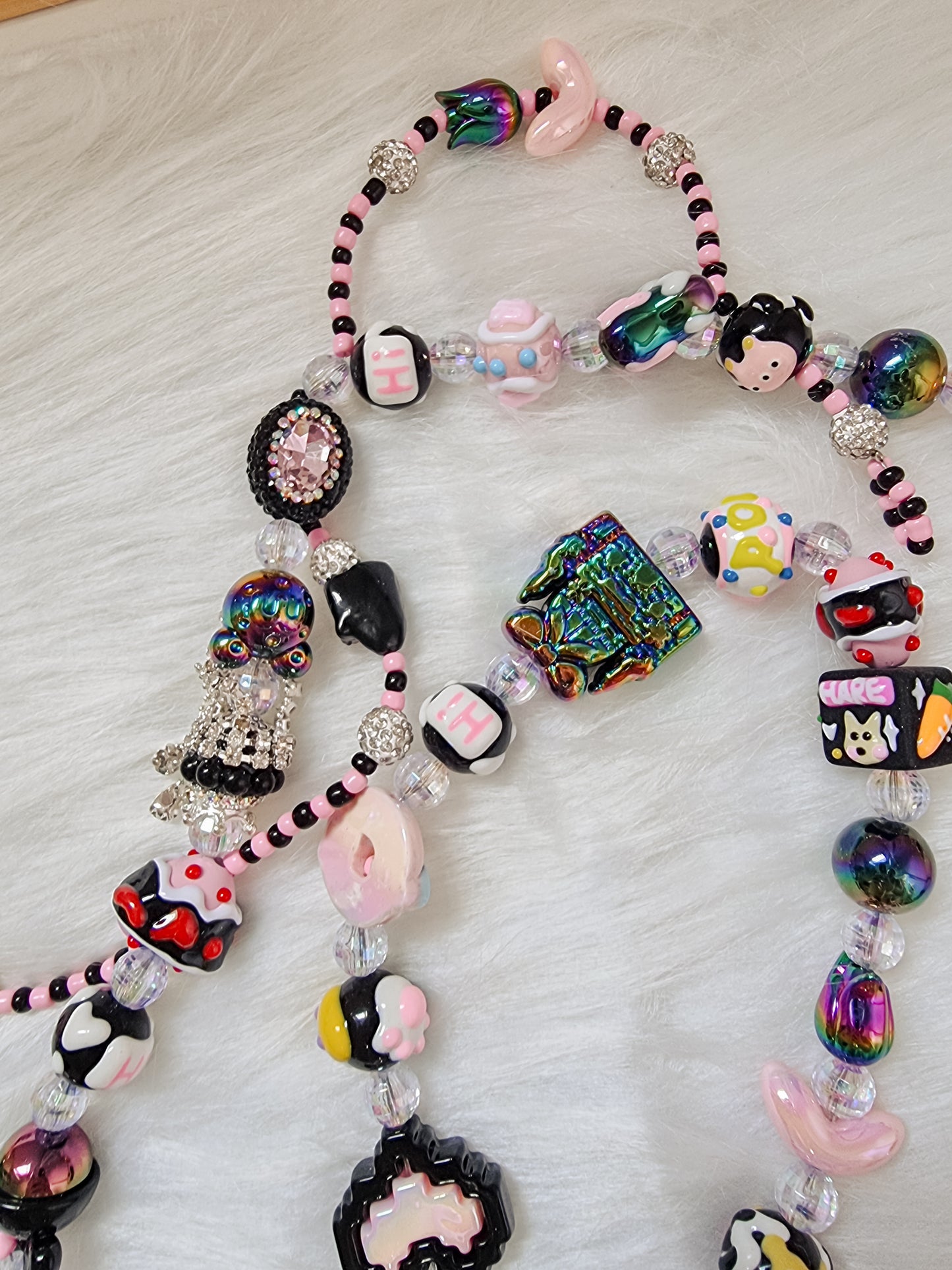 Black pink crossbody strap