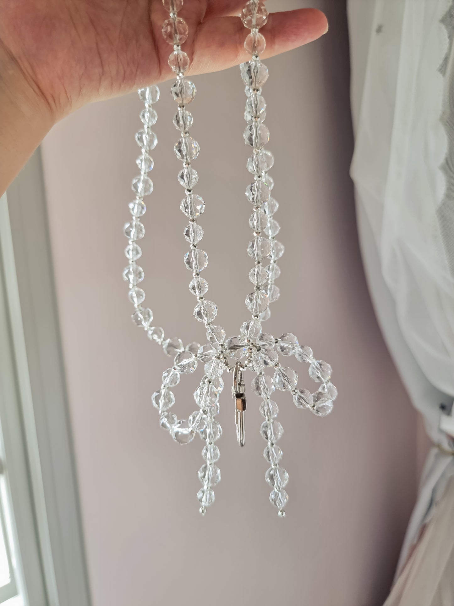 Crystal ribbon lanyard