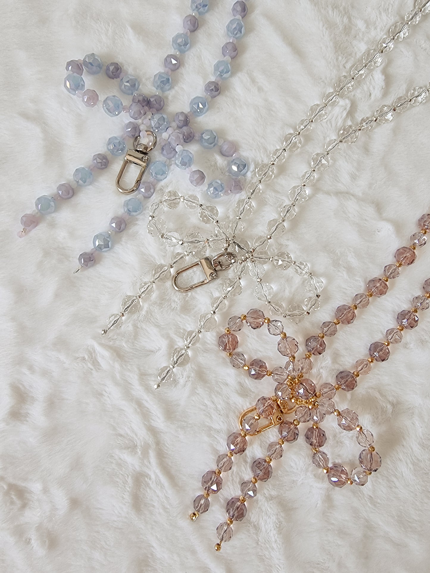 Crystal ribbon lanyard