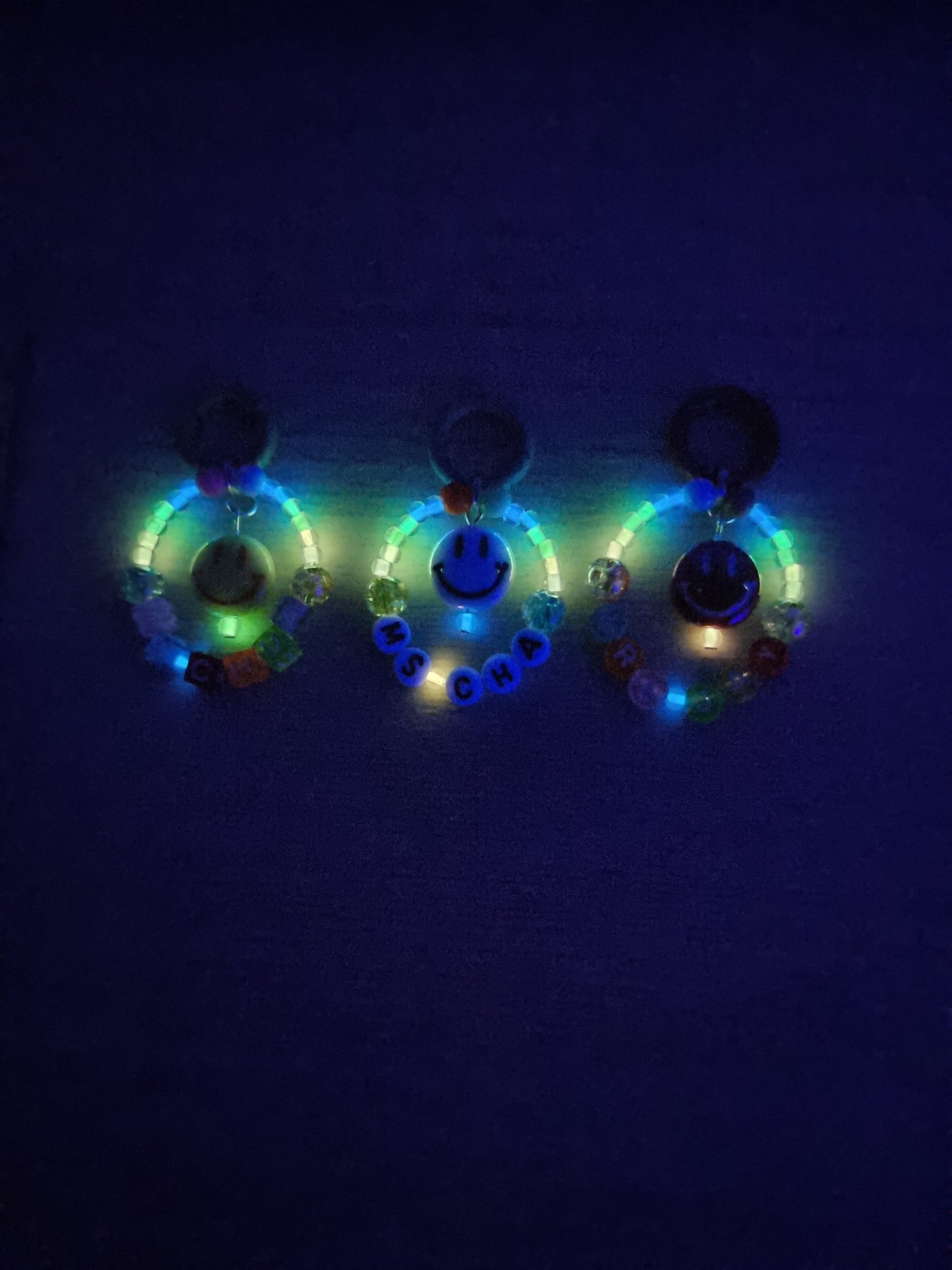Glow in the dark keychain with names