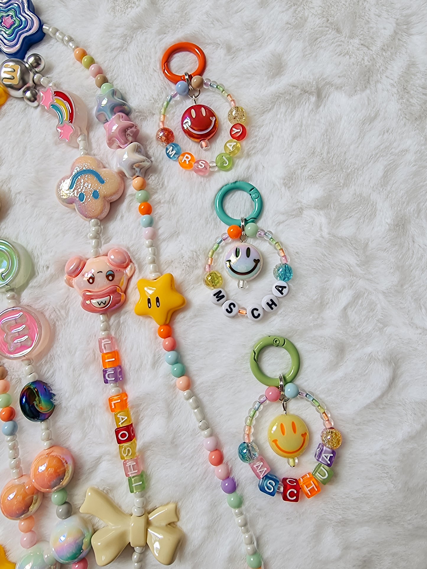 Glow in the dark keychain with names