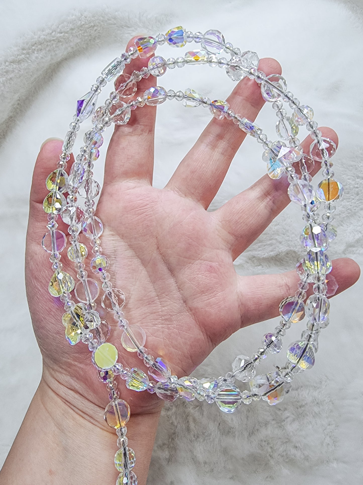 Simple crystal crossbody straps for petites