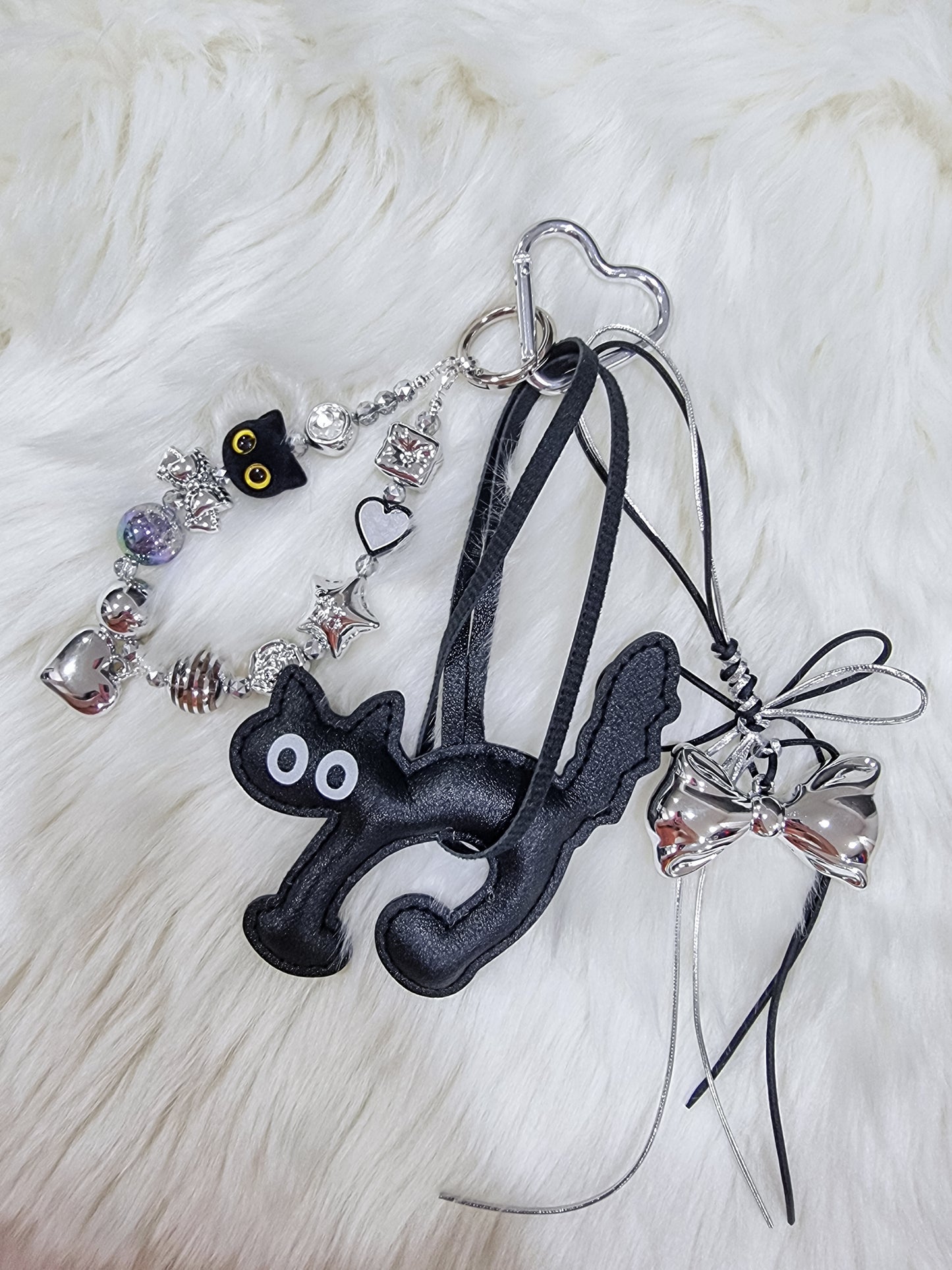 Black cat y2k phone / bag strap