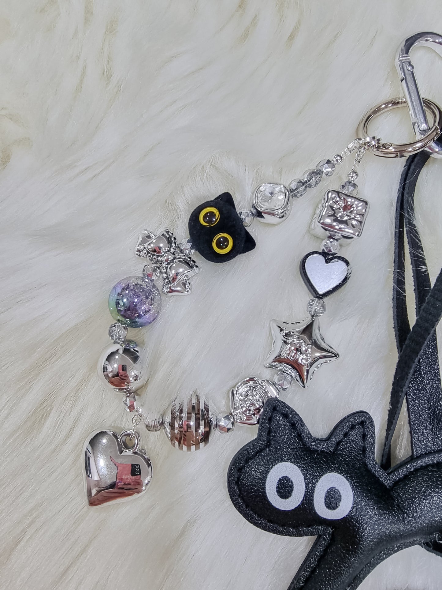 Black cat y2k phone / bag strap