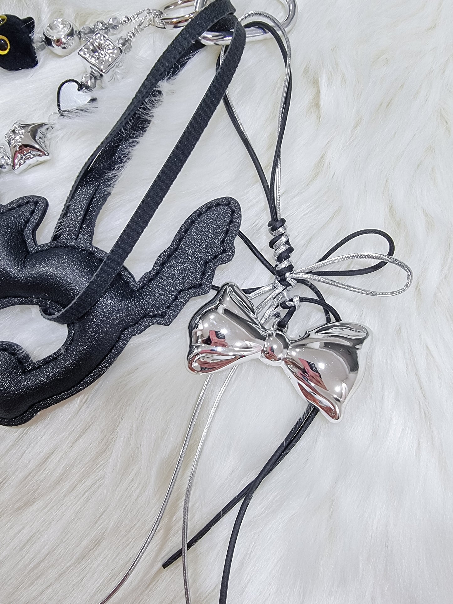 Black cat y2k phone / bag strap