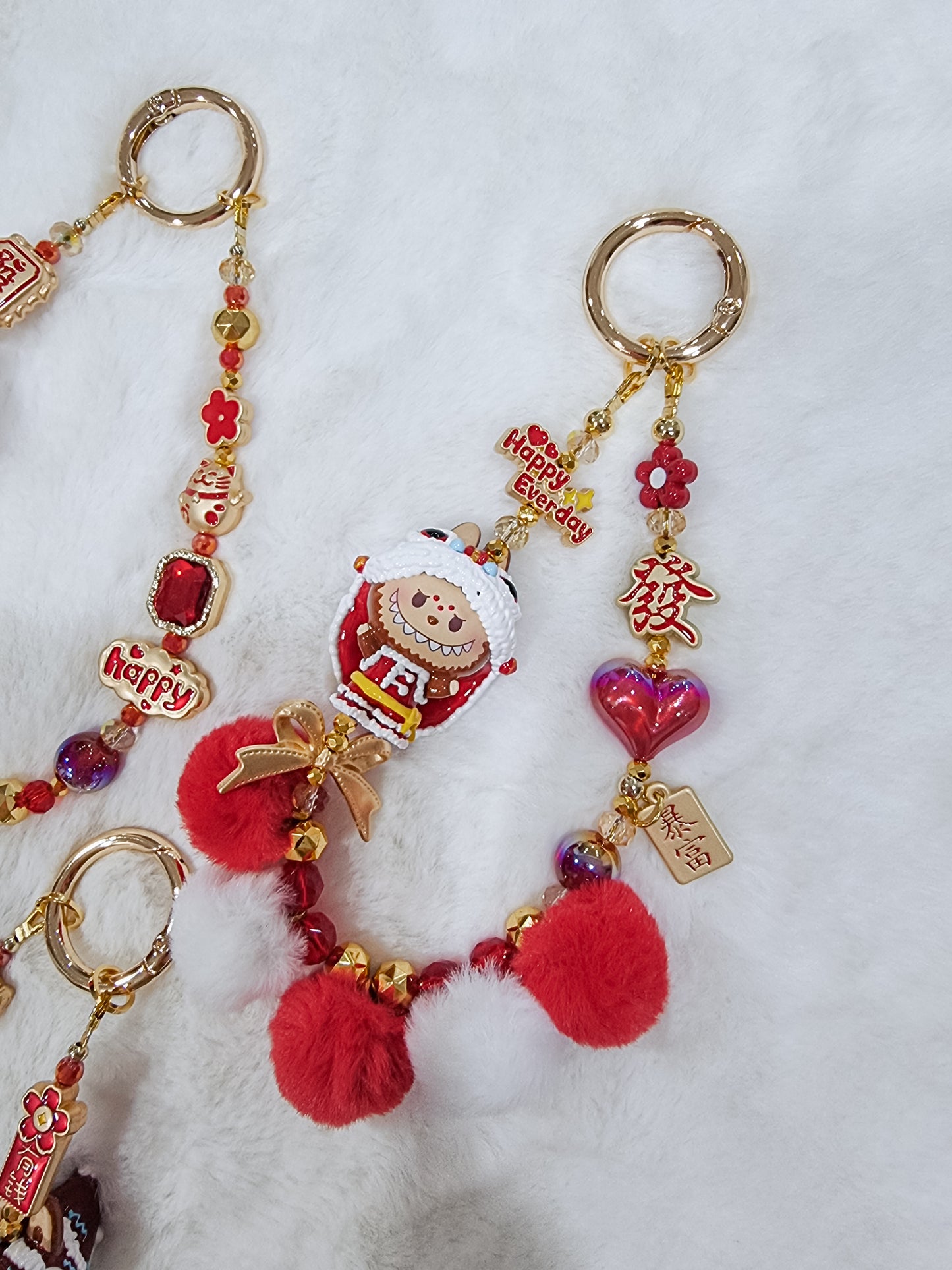 CNY handpainted labubu popbean collection