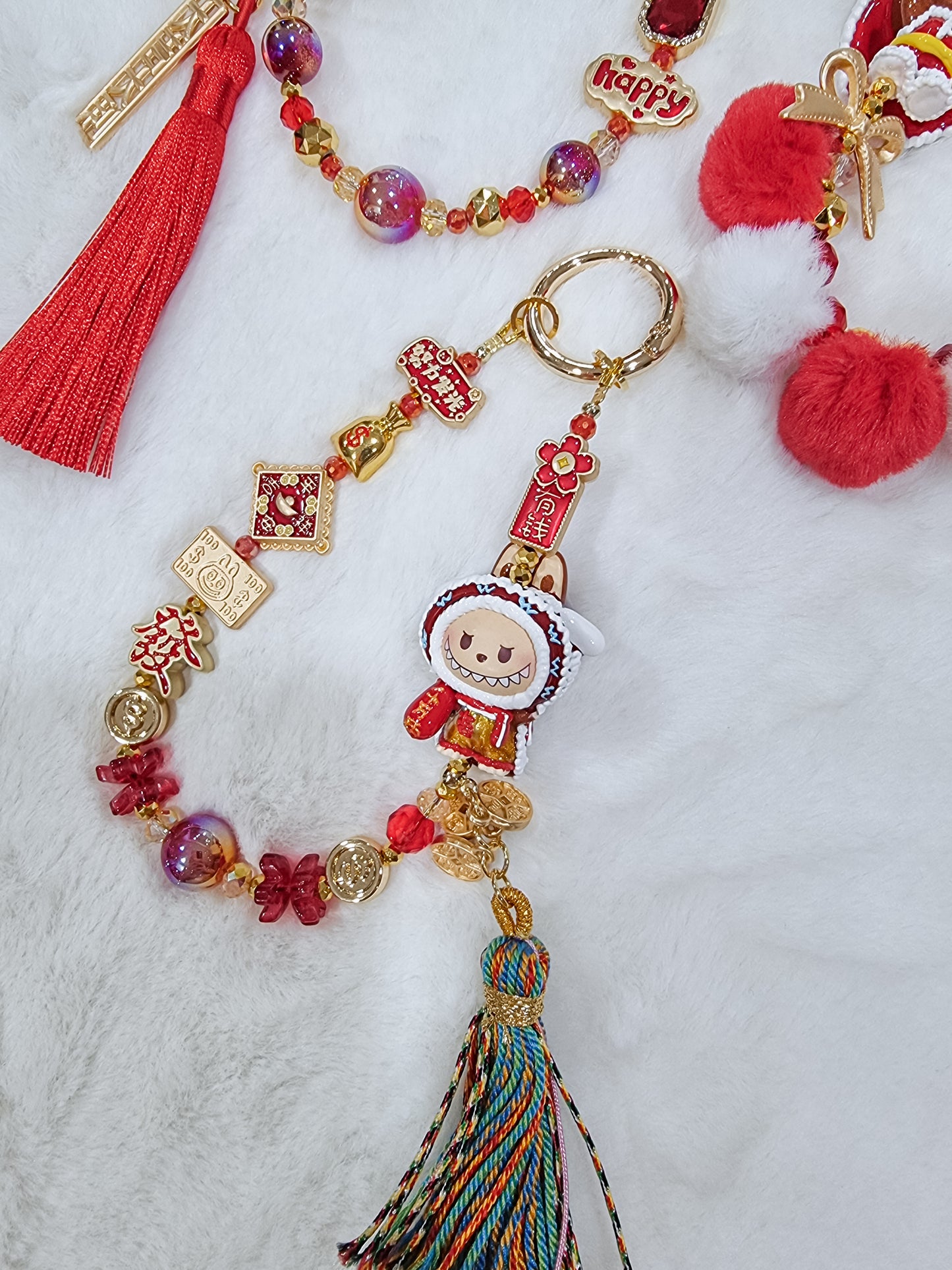 CNY handpainted labubu popbean collection