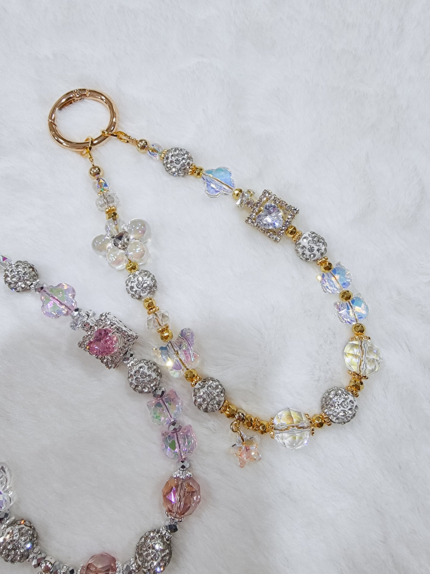 Crystal perfume bottle phone strap