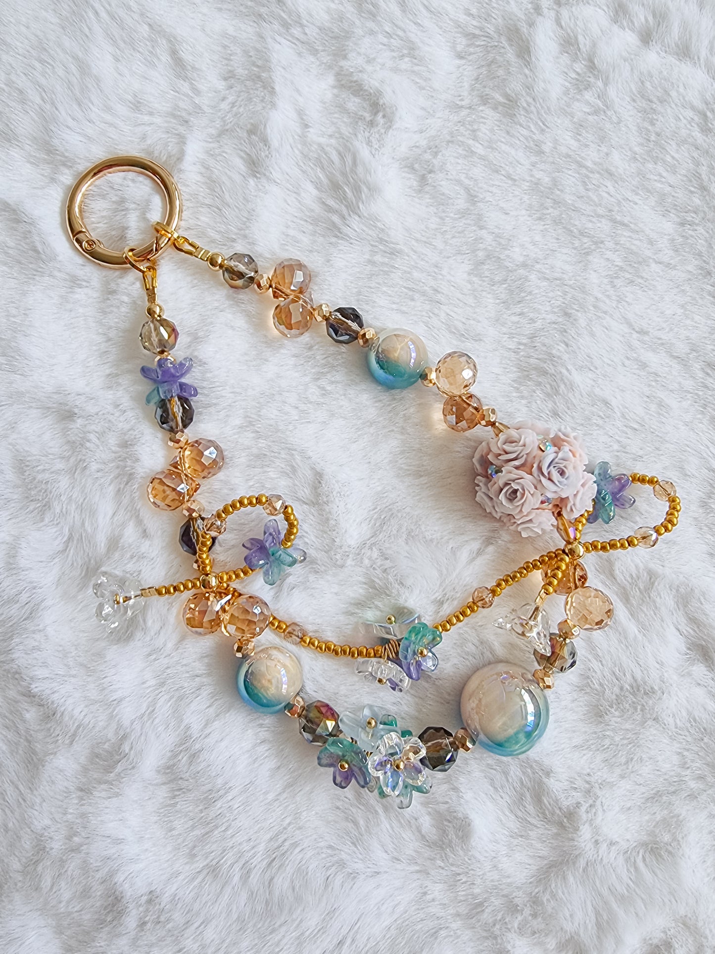 Blue Gold Floral strap