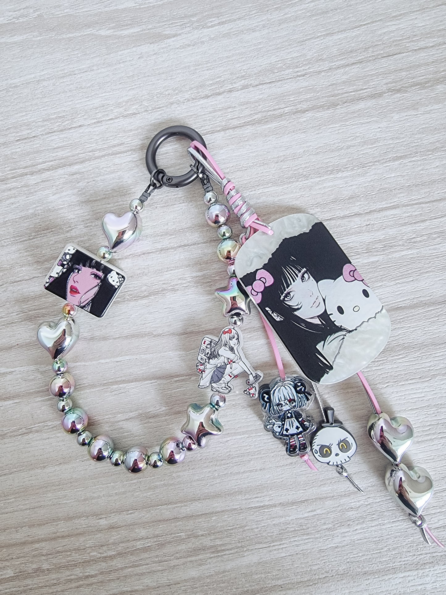 Evil kitty Tomie Kawakami phone / bag strap