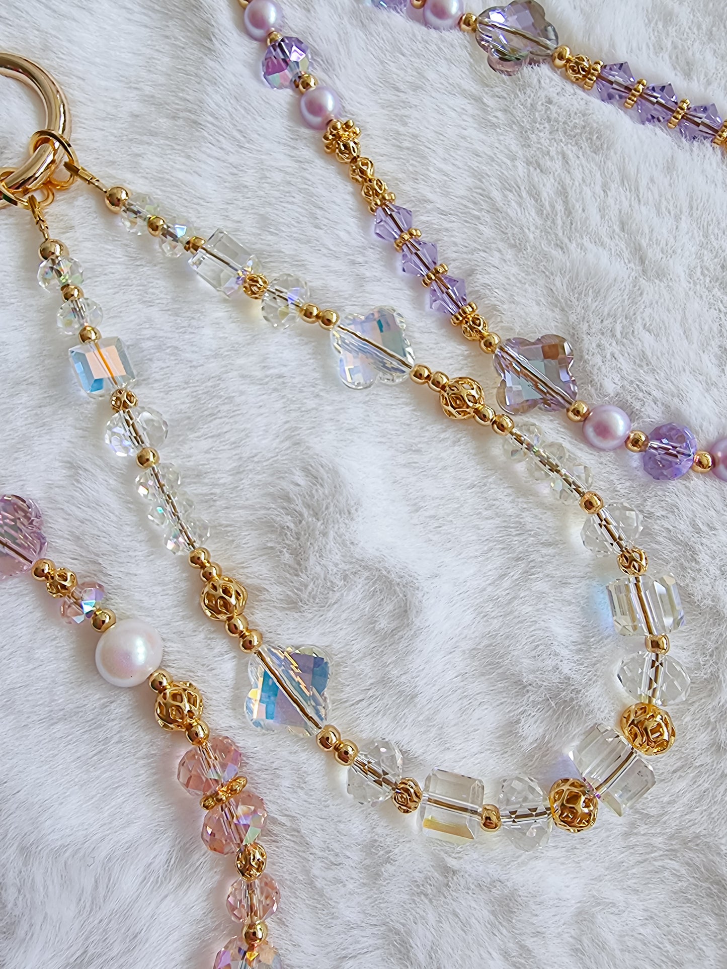 Dainty straps with K9 glass crystal beads