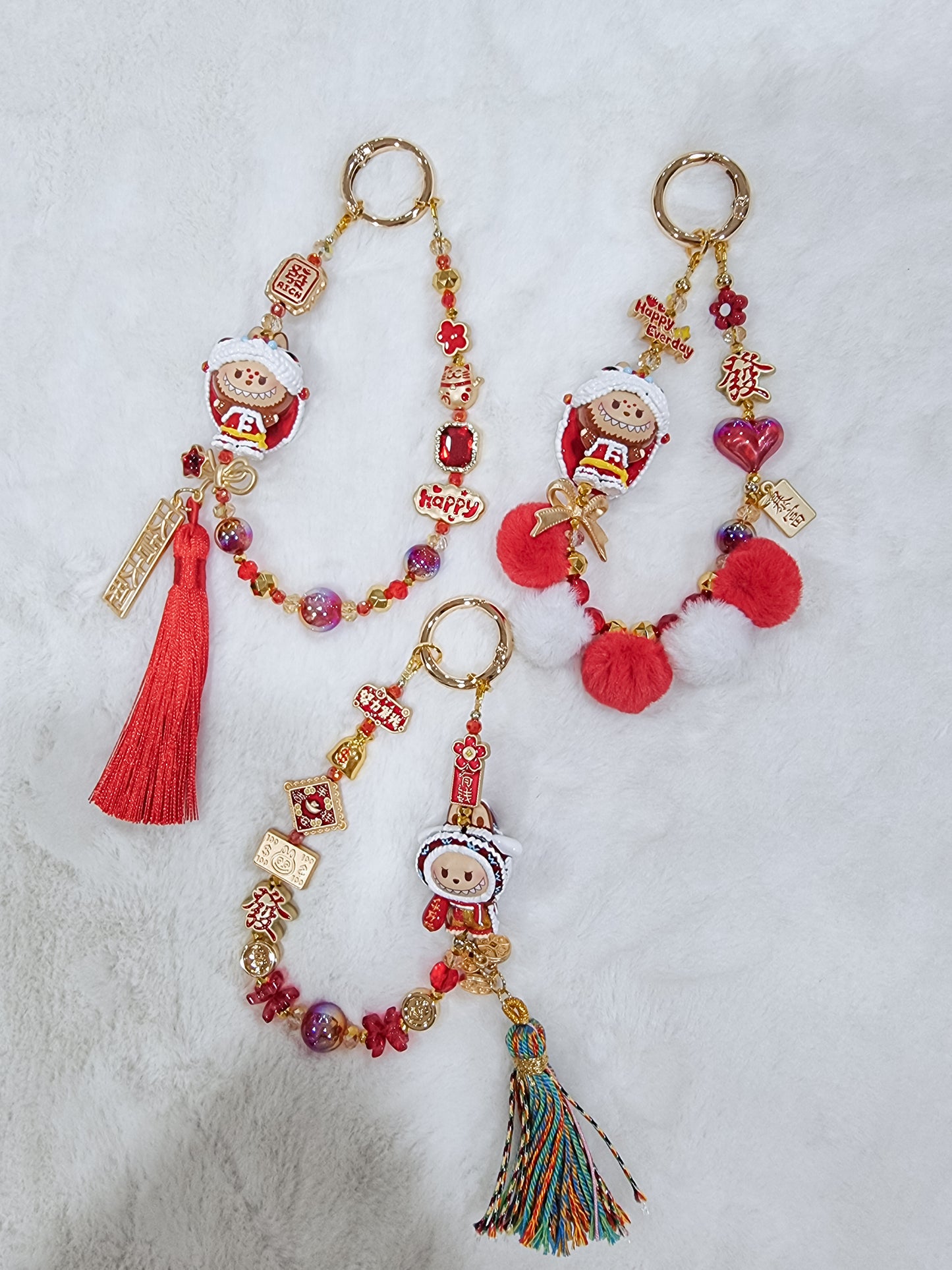 labubu cny phone strap