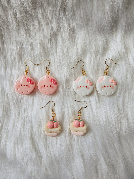 Kitty cookie and cupcakes earrings