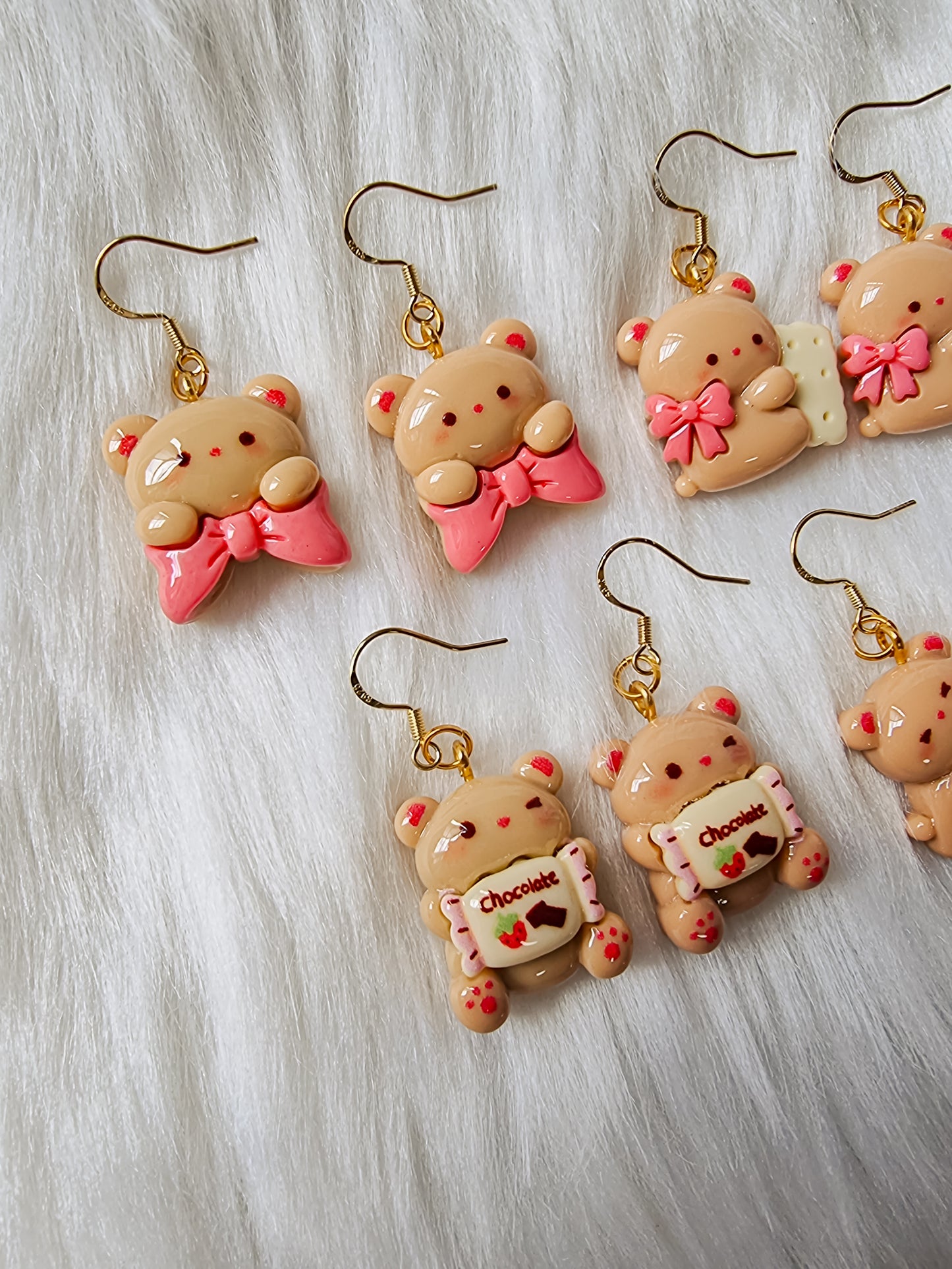 Brown bear earrings