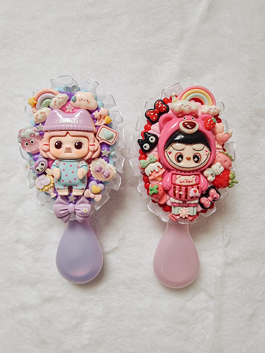 Deco cream with resin character hair brush