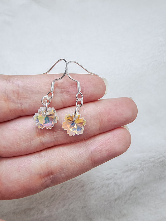 Snowflake glass crystal earring