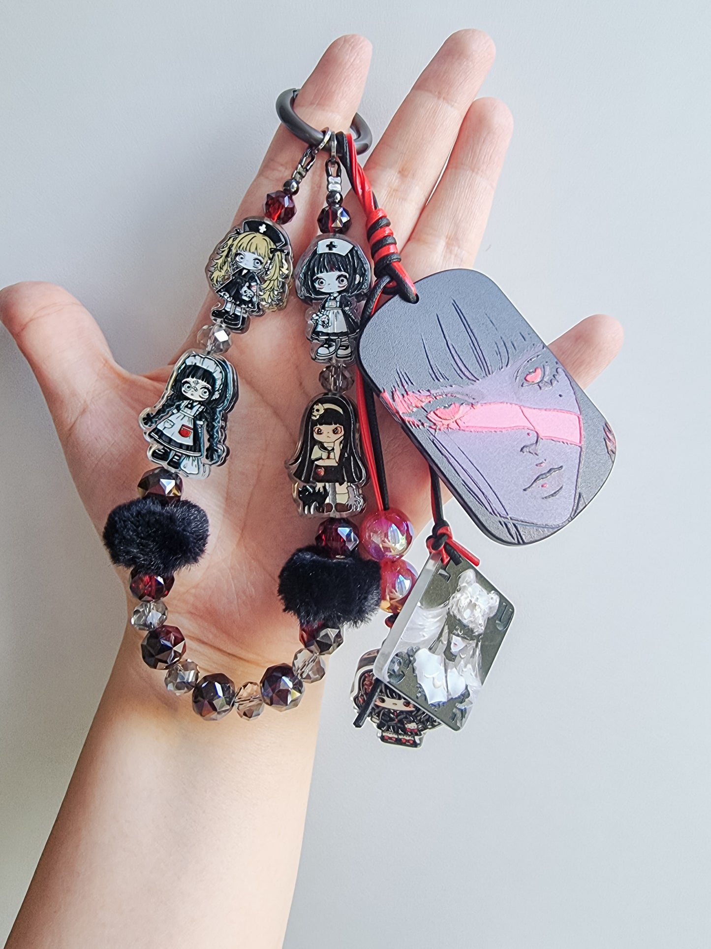 Evil kitty Tomie Kawakami phone / bag strap