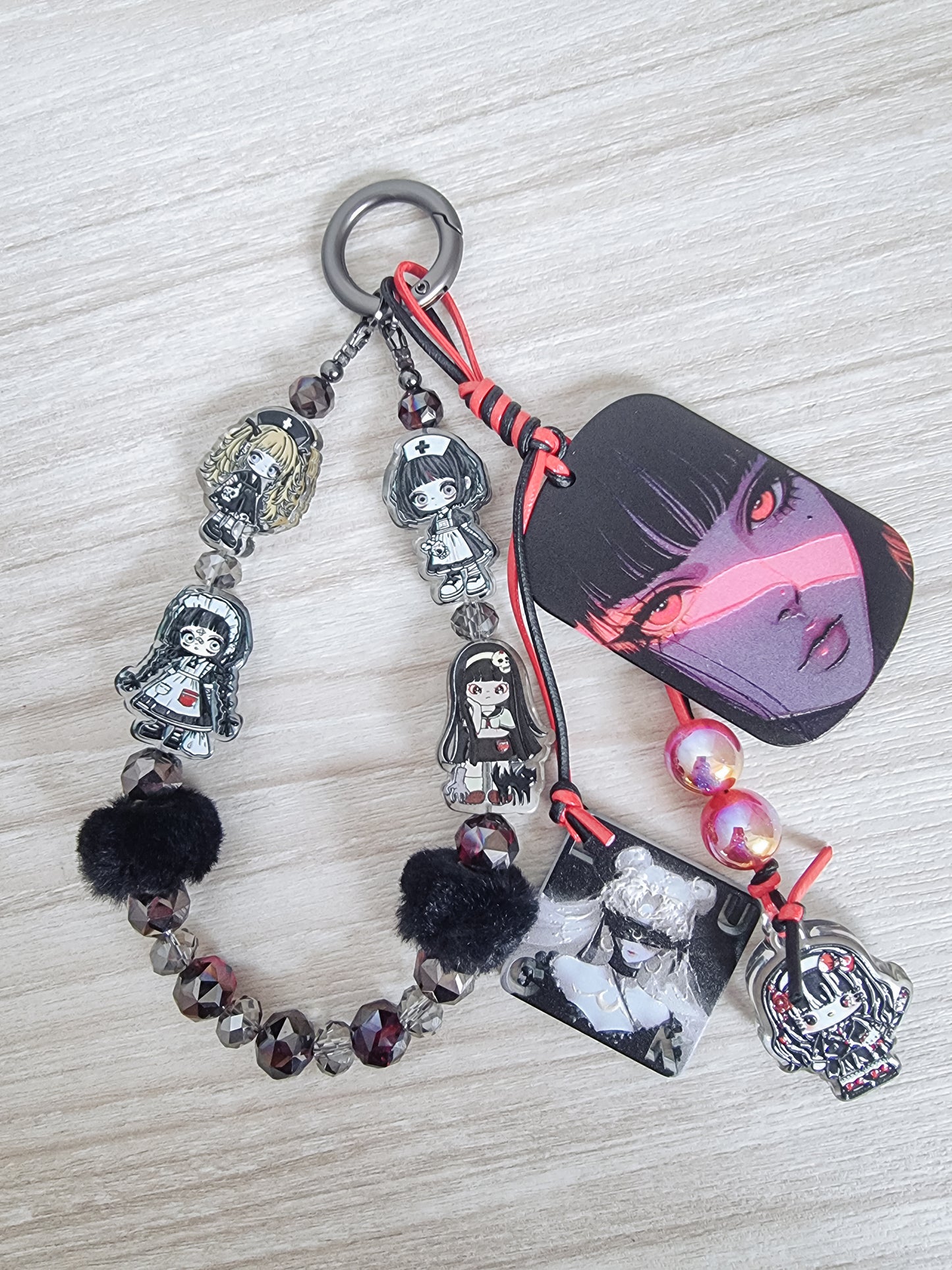 Evil kitty Tomie Kawakami phone / bag strap